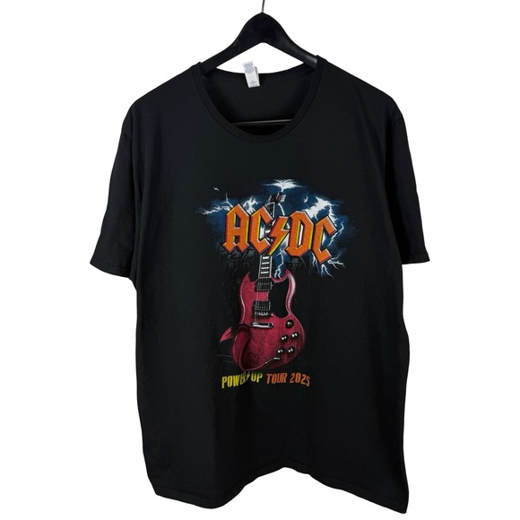 Jerzees Other - Mens 2025 AC/DC Power Up Tour Rock Band Music Graphic Black Shirt Size 2XL